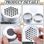 Oudain 12 Pack Dog Scent Work Tins, Dog Scent Training Box, Pet Nose Metal Container with 12 Magnetic Dots, Smell Training Kit Smell Canisters Aluminum Cans for Pet (Hexagon)