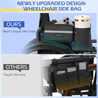 Upgraded Wheelchair Side Bag with Cup Holder, Wheelchair Armrest Pouch for Walker, Wheelchair Accessories Storage Bag