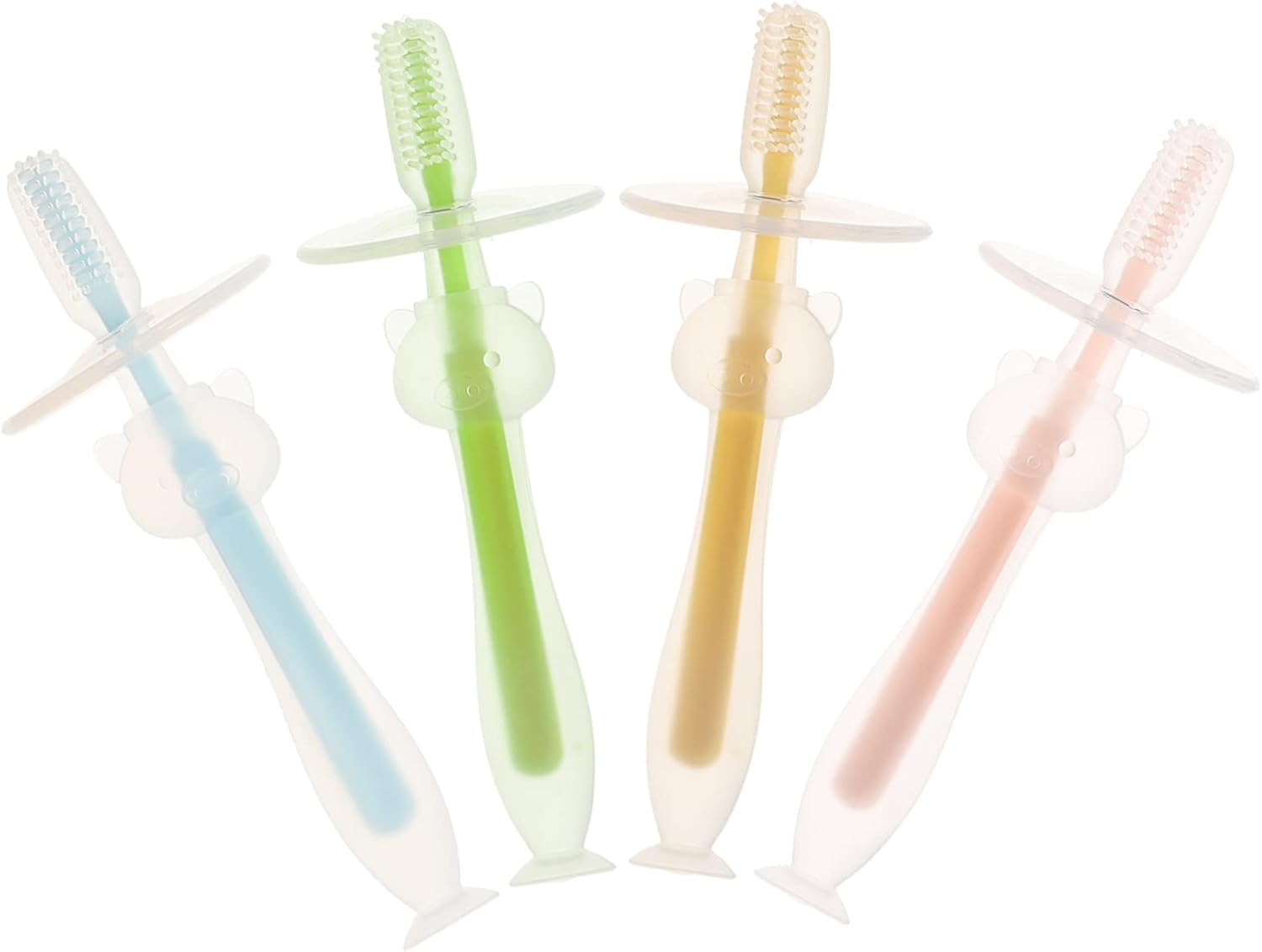 4pcs Silicone Toothbrush Boy Girl Boy Girl Brush Soft Bristles Months and up