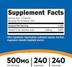 Nutricost Vitamin C 500mg, 240 Capsules, Vegetarian, Gluten Free & Non-GMO