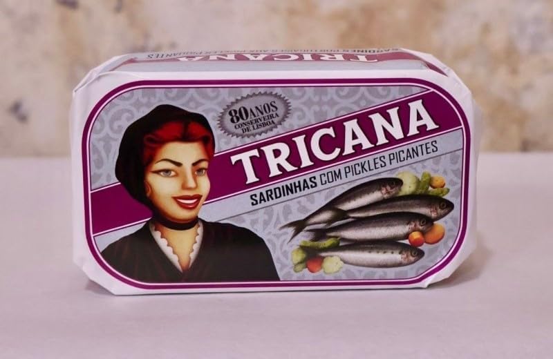 Tricana - Portuguese Whole Sardines with Spicy Pickles - 4.23oz / 120gr (Pack of 5 cans)