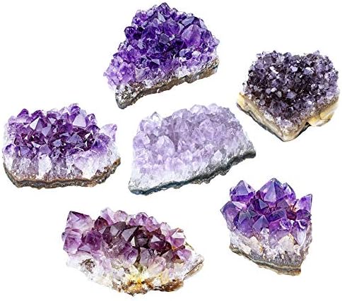 Top Plaza Natural Amethyst Geode Cave Healing Crystal Stones Rock Cluster Druzy Witchcraft Raw Amethyst Gemstone Specimen (0.18-0.33 Pound)