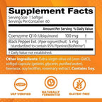 Doctor's Best High Absorption CoQ10 with BioPerine, Gluten Free Naturally Fermented, Heart Health & Energy Production, 100 mg, 60 SoFtgels