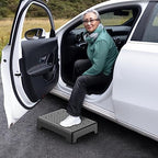 HBTower Mobility Step Stool for Adults & Seniors - Non-Slip Platform Indoor and Outdoor, Portable Riser, Safety Step for Car, Bedside, Office, Shower, Stairs - Black