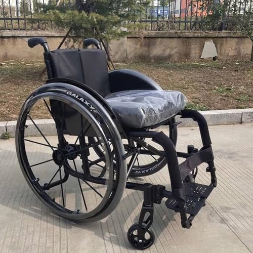 Wheelchair Rear Wheel Assembly for Sport Wheelchair, 24×1 Pneumatic Tire Replacement for Manual Wheelchair， w/Aluminum Hubs & 1/2" Bearings, Set of 2(Black)
