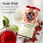 The Republic of Tea Goji Berry Green Superfruit Tea, Tea Bag Tin, 50 Count