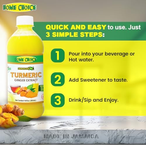 Home Choice Jamaican Turmeric Ginger Extract/Flavouring - 454ml (16oz) (Single)