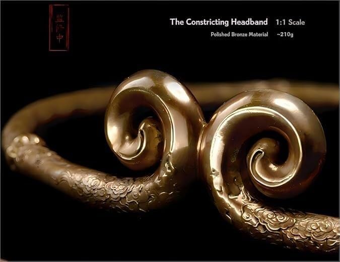 4 Pcs Black Myth Wu Kong Limited Collector's Edition Set for Adult - 1:1 Scale Headband, 3PCS Jewelry Set (Wind Chime Necklace, Thunderstone Ring, Gold Sun Crow Badge)