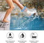 Sumifun Waterproof Foot Cast Covers for Shower Adult with Non-slip Padding Bottom, Watertight Ankle Cast Protector Keep Wounds Dry