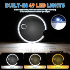 5.2 Inch Large Rechargeable Magnifier with Light, 30X 40X 60X Handheld Magnifying Glass with 49 Anti-Flicker LED Light, Third Gear Dimming Strongest Lighted Magnifier for Seniors Reading Coins