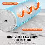 VEVOR Double Reflective Insulation Roll, Foam Core Radiant Barrier, 3.2 mm 48 in x 50 ft, Double-Sided Aluminum Foil EPE Foam Heat Reflective Shield, Thermal Insulation Roll for Window RV Roof
