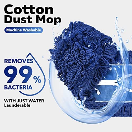 MATTHEW CLEANING 36'' Industrial Strength Cotton Dust Mop Refill Washable Replacement Heads For Residential & Commercial Use Fit Standard Dust Mop Frames, Hardwood, Laminate, Concrete Floors 3 Pack