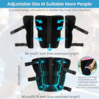 3-Panel Knee Immobilizer Full Leg Support Brace 21" Length Aluminum alloy Straight Knee Splint - for Knee Pre-and Postoperative & Injury or Surgery Recovery (Update Size M)
