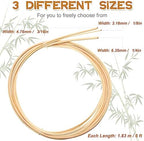 3 Pcs 6 ft Chair Caning Supplies 1/8" 3/16" 1/4" Round Reed Spline Rattan Repair Kit Supplies Basket Weaving Cane for DIY Chair Cane Webbing Wicker Weaving Furniture Making
