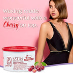 Satin Smooth Wild Cherry Hard Wax with Vitamin E, Hair Removal Wax for Sensitive Skin, Ideal for Bikini, Brazilian, and Body Waxing, 14oz