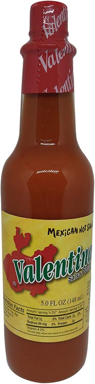 Valentina Salsa Red Hot Sauce | Mexican Picante Salsa All Natural, Vegan, Spice Mix Made From Red Peppers Perfect for Chips, Fast Foods, Lunch, Snacks or More 5 Ounce ( 148 ml )