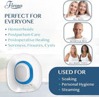 Fivona Sitz Bath for Toilet Seat Postpartum and Hemorrhoids Care - Yoni Steam Seat - Foldable Basin for Epsom Salt Soak - Portable Bidet BPA Free Temperature Resistant - Universal Fit - Blue