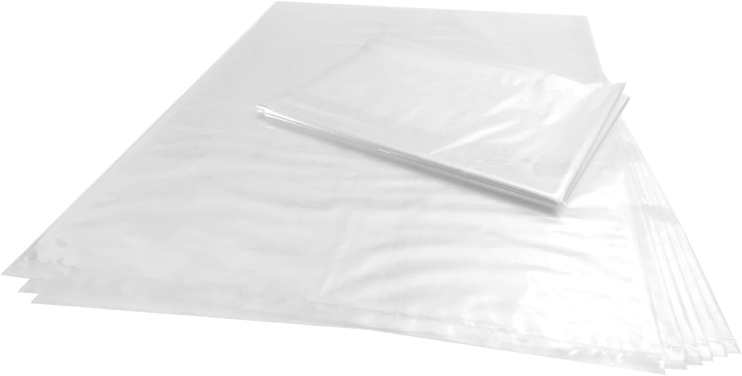 Wowfit 100 CT 18x24 Inch 1.1 Mil Clear Plastic Flat Open Poly Bags – Great for Bread Proofing, Dough, Injera, Food Storage, Jackets, Pillows, Laundry, and More