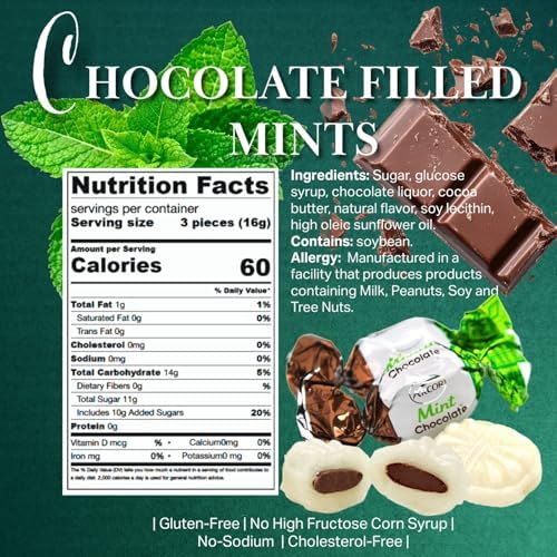 SweetGourmet Premium Chocolate Filled Mints | Arcor Hard Candy | 2 Pound