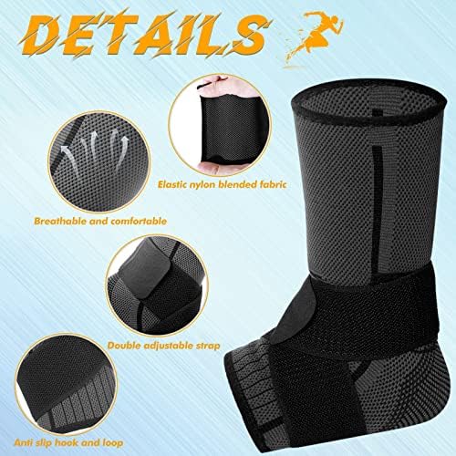 Tarpop 1 Pair Ankle Brace for Kids Compression Ankle Sleeves Adjustable Foot Support Brace Elastic Guard for Children Boys Girls Sports Running Jogging Dance Fitness Gymnastics(Black,X-Small)