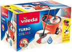 Vileda Turbo EasyWring & Clean Complete Set, Mop and Bucket with Power Spinner, Coral