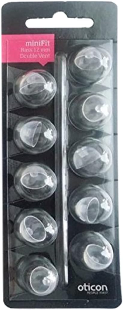 Oticon Minifit Bass 12mm Double Vent Dome Piece (10 Pack)