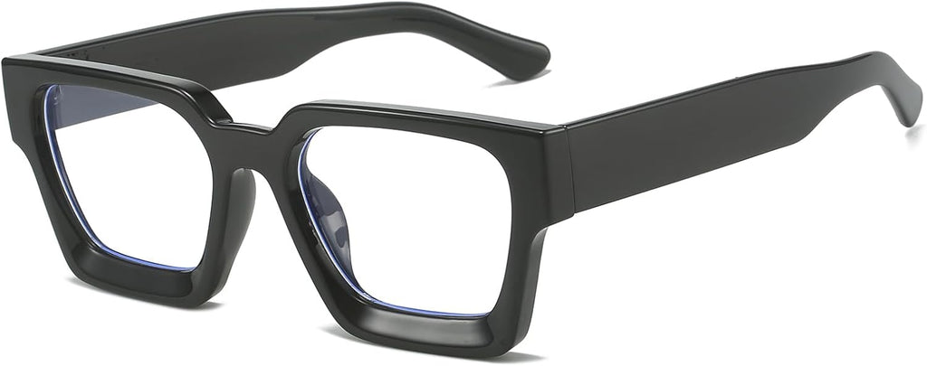 YAMEIZE Square Blue Light Glasses for Men Women Retro Chunky Thick Frame Blue Light Blocking Glasses Computer Eyeglasses