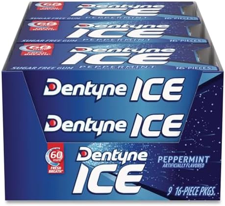 Dentyne Ice Peppermint, Sugar-free Gum: 18 Pack of 16 Pieces (288 count )