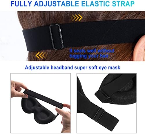 3D Sleep Mask, 100% Blackout 3D Contoured Sleep Eye Mask, Comfortable & Super Soft Sleeping Mask with Adjustable Straps for Women, Men, Sleeping Travel Yoga Naps (Peony Flower - Pack of 1)