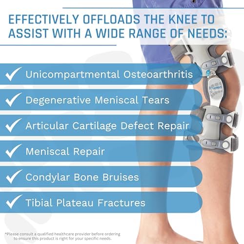 Ovation Medical Game Changer Unloader Knee Brace - Lightweight, Low Profile OA Knee Brace for Arthritis Pain and Support - Premium Knee Support for Medial and Lateral Knee Pain (Left)