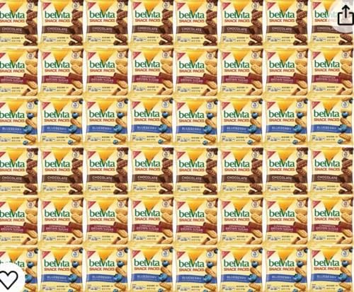 Express Minds llc - BelVita Breakfast Biscuits Variety Packs | 3 Natural Flavors - 12 Chocolate belVita Snack Packs, 12 Cinnamon Brown Snack Packs, and 12 Blueberry Snack Packs