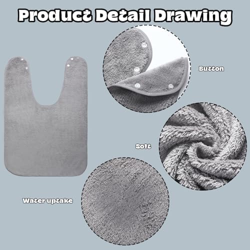 Berlune 8 Pcs Adult Bibs for Men and Women Large Bibs for Adults Senior Citizens Washable Adjustable Terry Cloth Dining Clothing Protectors Towel for Elderly Disabled Eating