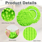 Mop Heads Replacements, 3 Pack Spin Mop Refill Replace Head for O Cedar RinseClean 2 Tank System, Microfiber & Chenille, Machine Washable and Safe for Cleaning All Hard-surfaced Floors
