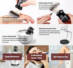 Anbbas Synthetic Badger Hair Shaving Brush,Stainless Steel Shaving Soap Bowl and Higher Brush Holder Stand Set for Men Wet Shave
