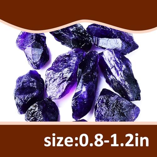 Raw Crystals, Large 1.2-2.0" Healing Crystal Natural Rough Stones for Intuition,Chakra,Meditation,Decoration,Polishing,Energy Work (Dark Amethyst, 3.5oz-0.8-1.2"raw Crystals)