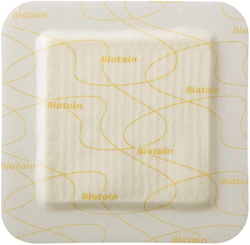 Biatain Silicone Foam Wound Dressing, Sterile, Superior Absorption, 6 x 6 Inch 33437 (1 Each)
