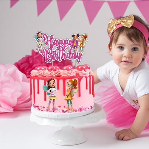 Buterbean Cafe Happy Birthday Cake Topper – Cute Bakery Café Theme Cake Decoration for Birthday Celebration, Coffee Shop Style Dessert Topper for Party Cakes, Table Display Styling, Photo Setup.