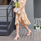 Platform Heels for Women Square Open Toe Block Chunky Heel Sandals with Buckle Ankle Strap Prom Party Wedding Dress Pumps