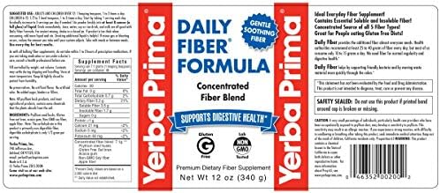 Yerba Prima Daily Fiber Formula 12 oz (3 Pack) - Soluble & Insoluble Dietary Fiber Supplement - Colon Health - Vegan, Non-GMO, Gluten-Free