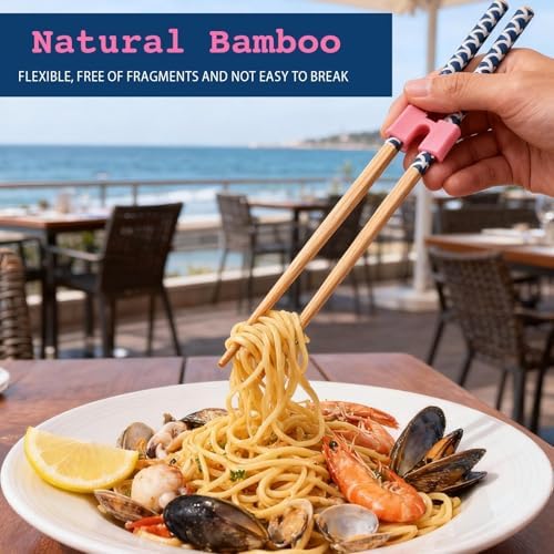 5 Pairs Training Chopsticks For Adults, Chopstick Helpers, Reusable Chopstick For Adults, Learning Training Chopsticks Helpers Set，Dishwasher Safe （8.86inch）