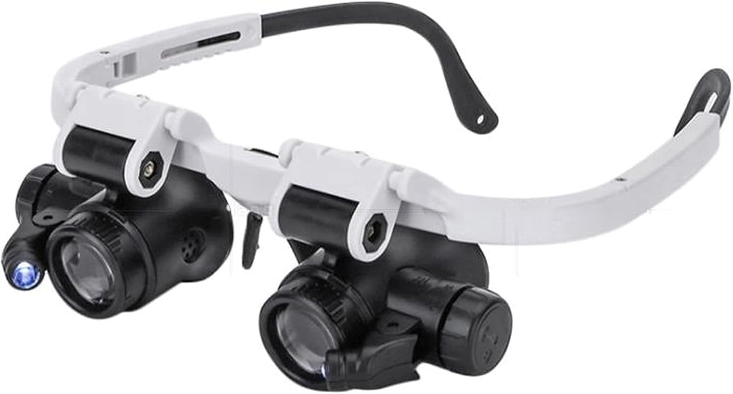 Magnifying Glasses Jewelry Loupe 8X 15X 23X Watch Repair Magnifier Miniature Magnifying Glass Eye Loop Coin Magnifier Headset Hands Free Magnifier Illuminated Magnifier LED Headband Jewelers Loupe