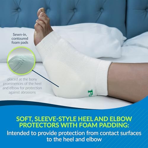 TIDI 6224M Posey Heel and Elbow Protectors with Foam Pads ― Medium ― White ― One Pair of Heel and Elbow Protectors for Protection Against Abrasions ― Home Healthcare ― Medical Supplies