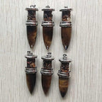 Natural Tiger's Eye Wishing Bottle Tapered Aura Pendulum Pendant for Women and Men 6 Pieces/Wholesale