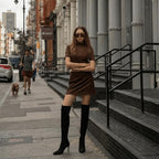 Women's Over the Knee Boots Suede High Heel Thigh High Boots Pointed Toe Long Stretch Sexy Fall Elastic Boots