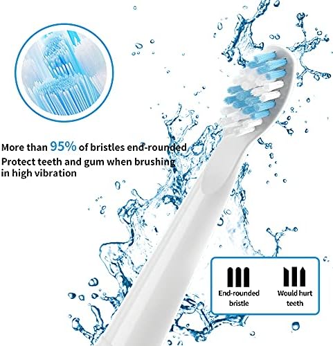 Replacement Toothbrush Heads Compatible with fairywill Electric Toothbrush, Model FW-507/FW-508/2011/959/917/551, D1/D3/D7/D8, W Shape Design Planted with Nylon Bristle (6 Pack - White)