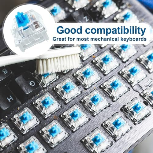 BlingKingdom 10 PCS Blue Switch Replacement 3 PIN Mechanical Keyboard Switches, Clicky, Accurate Typing, Dustproof, LED Keyboard, Gaming Keyboard