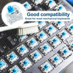 BlingKingdom 10 PCS Blue Switch Replacement 3 PIN Mechanical Keyboard Switches, Clicky, Accurate Typing, Dustproof, LED Keyboard, Gaming Keyboard