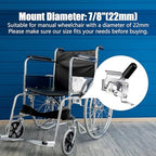 2 Pcs Heavy Duty Wheelchair Brakes Wheel Locks Wheelchair Parts Mount Bolt on Style for 7/8 Inch Tubing Universal Wheel Lock Brake Assembly Medical Transport Chair Brake Side (Silver)