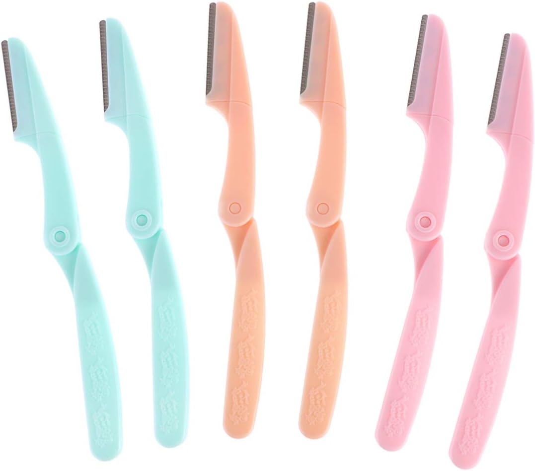 FRCOLOR 6pcs Eyebrow Razor Shaper Cheek Facial Hair Removers Trimmer for Women Ladies