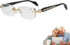 Anti Blue Light Rimless Readingglasses Fashion Women Men Diamond, Rimless Blue Light Glasses, Ultra Light Frameless